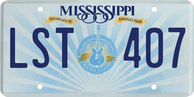 MS license plate LST407