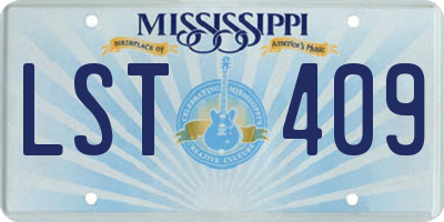 MS license plate LST409