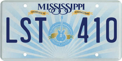 MS license plate LST410