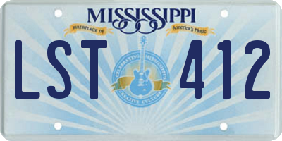 MS license plate LST412