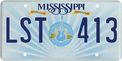 MS license plate LST413