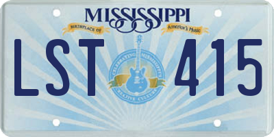 MS license plate LST415