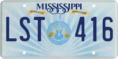 MS license plate LST416