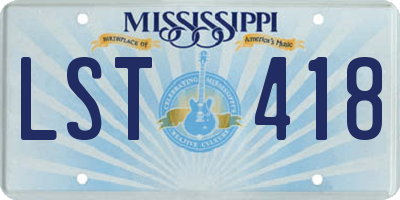 MS license plate LST418