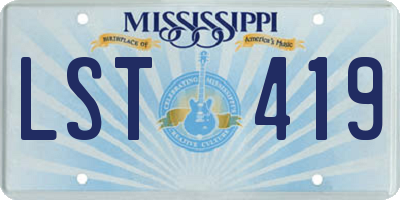 MS license plate LST419