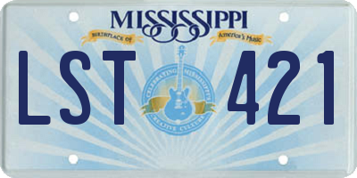 MS license plate LST421