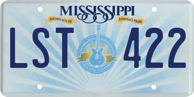 MS license plate LST422
