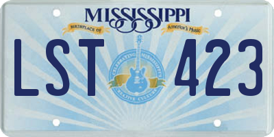 MS license plate LST423
