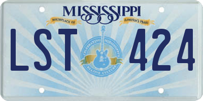 MS license plate LST424