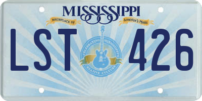 MS license plate LST426