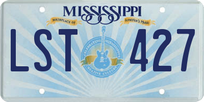 MS license plate LST427
