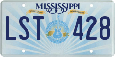 MS license plate LST428
