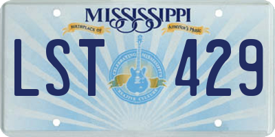MS license plate LST429