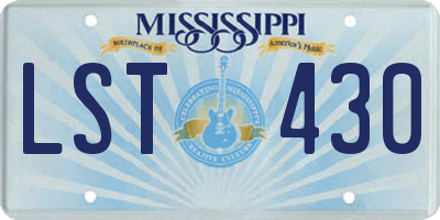 MS license plate LST430