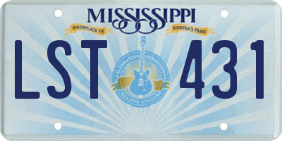 MS license plate LST431