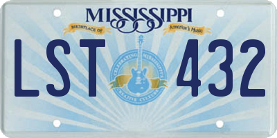MS license plate LST432