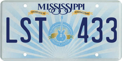 MS license plate LST433