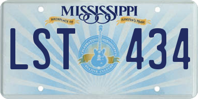 MS license plate LST434