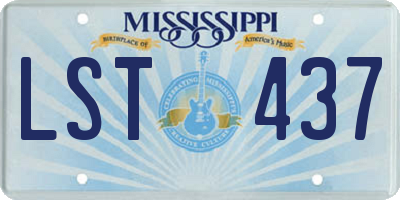 MS license plate LST437
