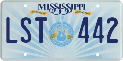 MS license plate LST442