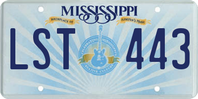 MS license plate LST443