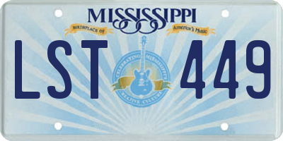 MS license plate LST449