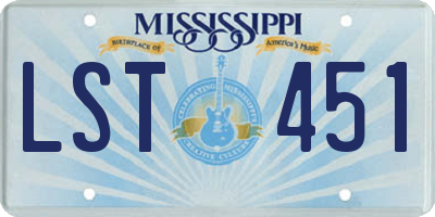 MS license plate LST451