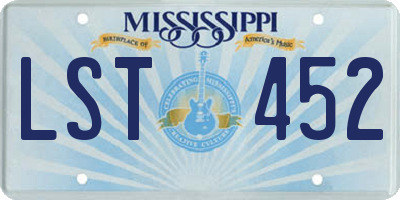 MS license plate LST452