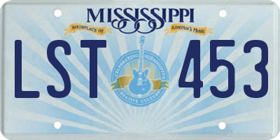 MS license plate LST453