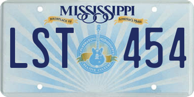 MS license plate LST454