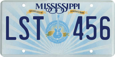 MS license plate LST456