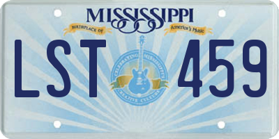MS license plate LST459
