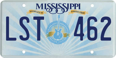 MS license plate LST462