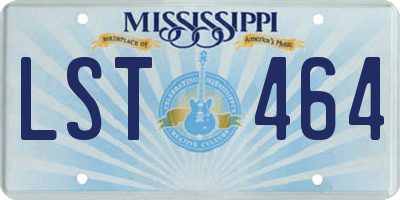 MS license plate LST464