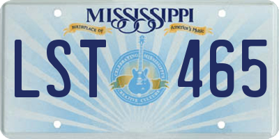 MS license plate LST465