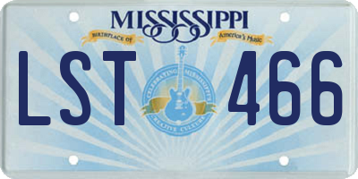 MS license plate LST466