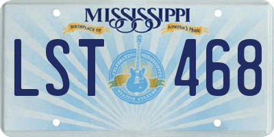 MS license plate LST468