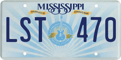 MS license plate LST470