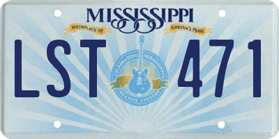 MS license plate LST471