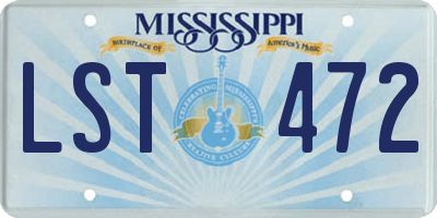 MS license plate LST472