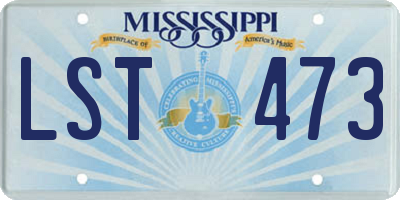 MS license plate LST473