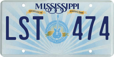 MS license plate LST474