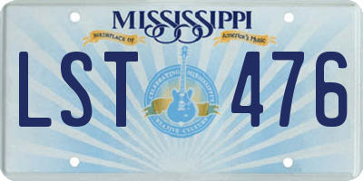 MS license plate LST476
