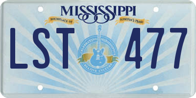 MS license plate LST477