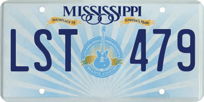 MS license plate LST479