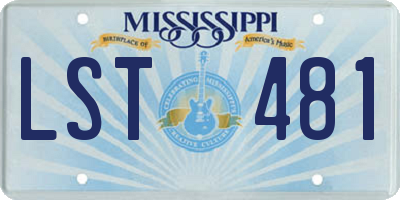 MS license plate LST481