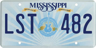 MS license plate LST482