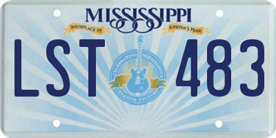 MS license plate LST483