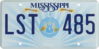 MS license plate LST485