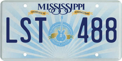 MS license plate LST488